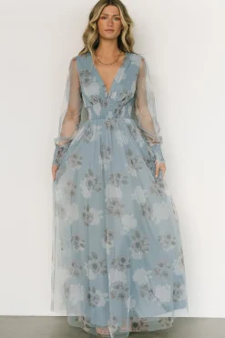 Online Baltic Born Layla Tulle Maxi Dress | Light Blue Floral
