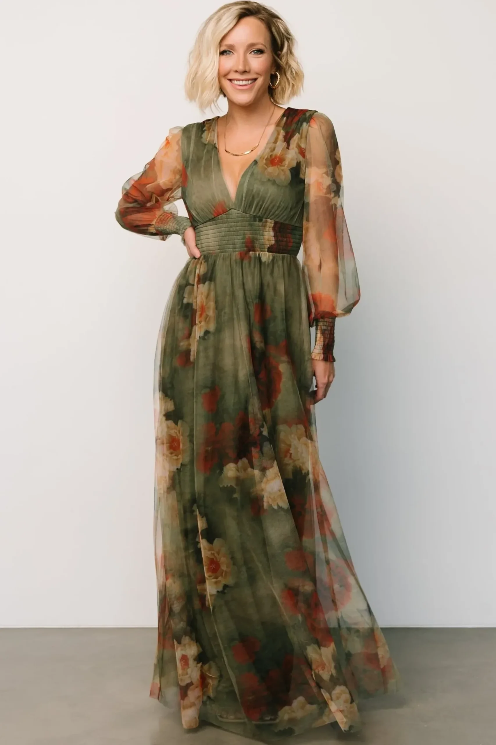 Hot Baltic Born Layla Tulle Maxi Dress | Olive + Rust