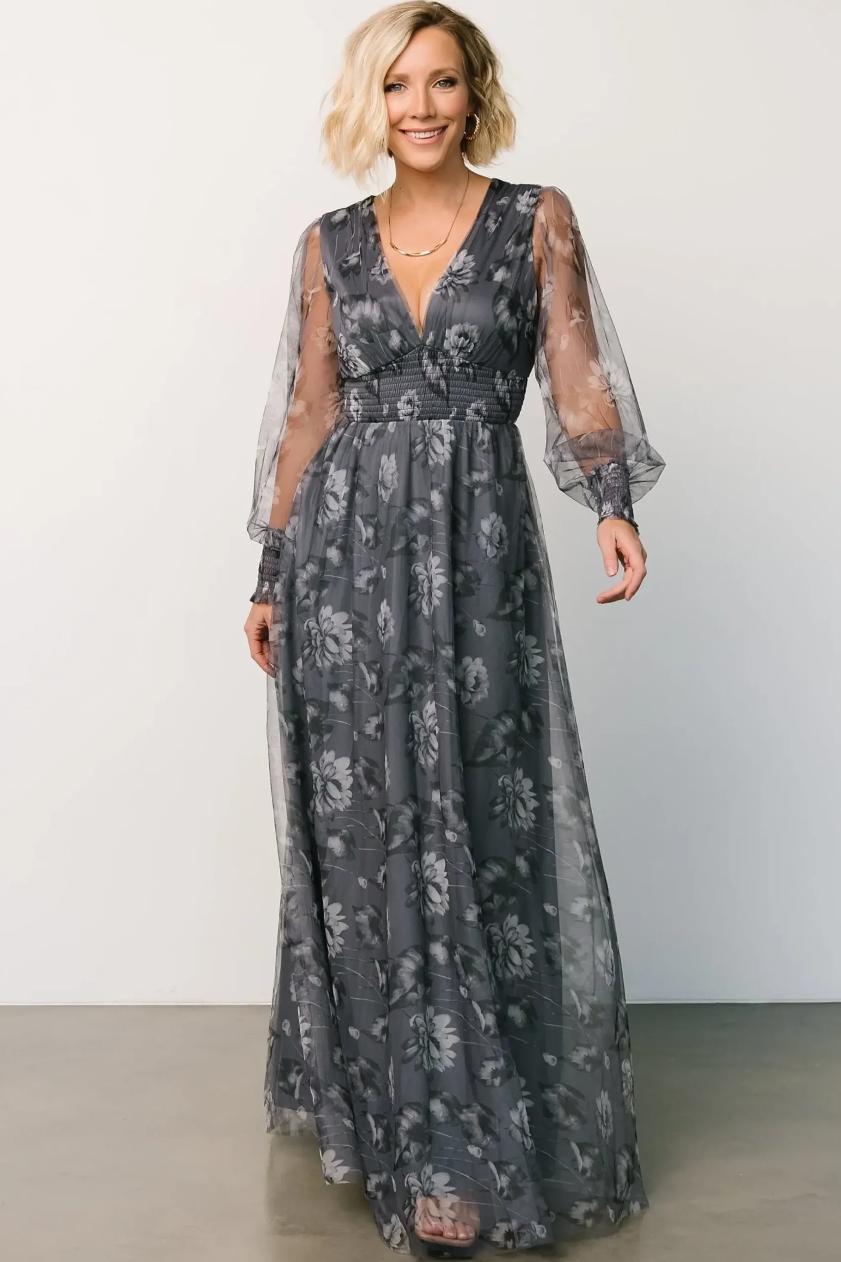 Best Baltic Born Layla Tulle Maxi Dress | Slate Floral
