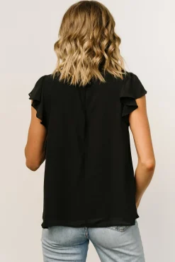 New Baltic Born Leah Mock Neck Top | Black