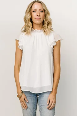 Clearance Baltic Born Leah Mock Neck Top | Off White