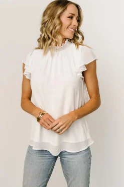 Clearance Baltic Born Leah Mock Neck Top | Off White