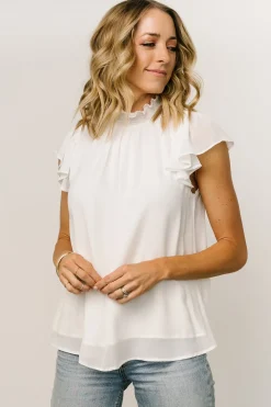 Clearance Baltic Born Leah Mock Neck Top | Off White