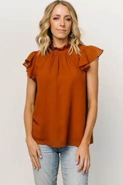 Sale Baltic Born Leah Mock Neck Top | Spice