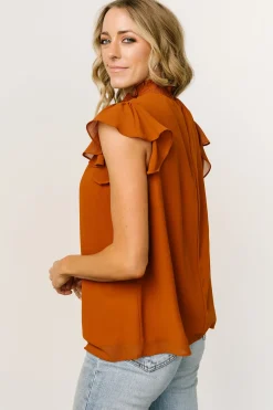 Sale Baltic Born Leah Mock Neck Top | Spice