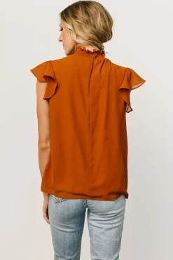 Sale Baltic Born Leah Mock Neck Top | Spice