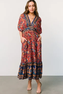 New Baltic Born Leeanne Midi Dress | Red Multi Floral