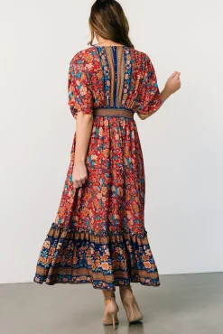 New Baltic Born Leeanne Midi Dress | Red Multi Floral