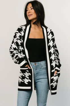 Best Baltic Born Leroy Houndstooth Cardigan | Black + White