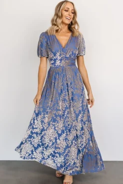 Best Baltic Born Leslie Velvet Maxi Dress | Blue + Silver