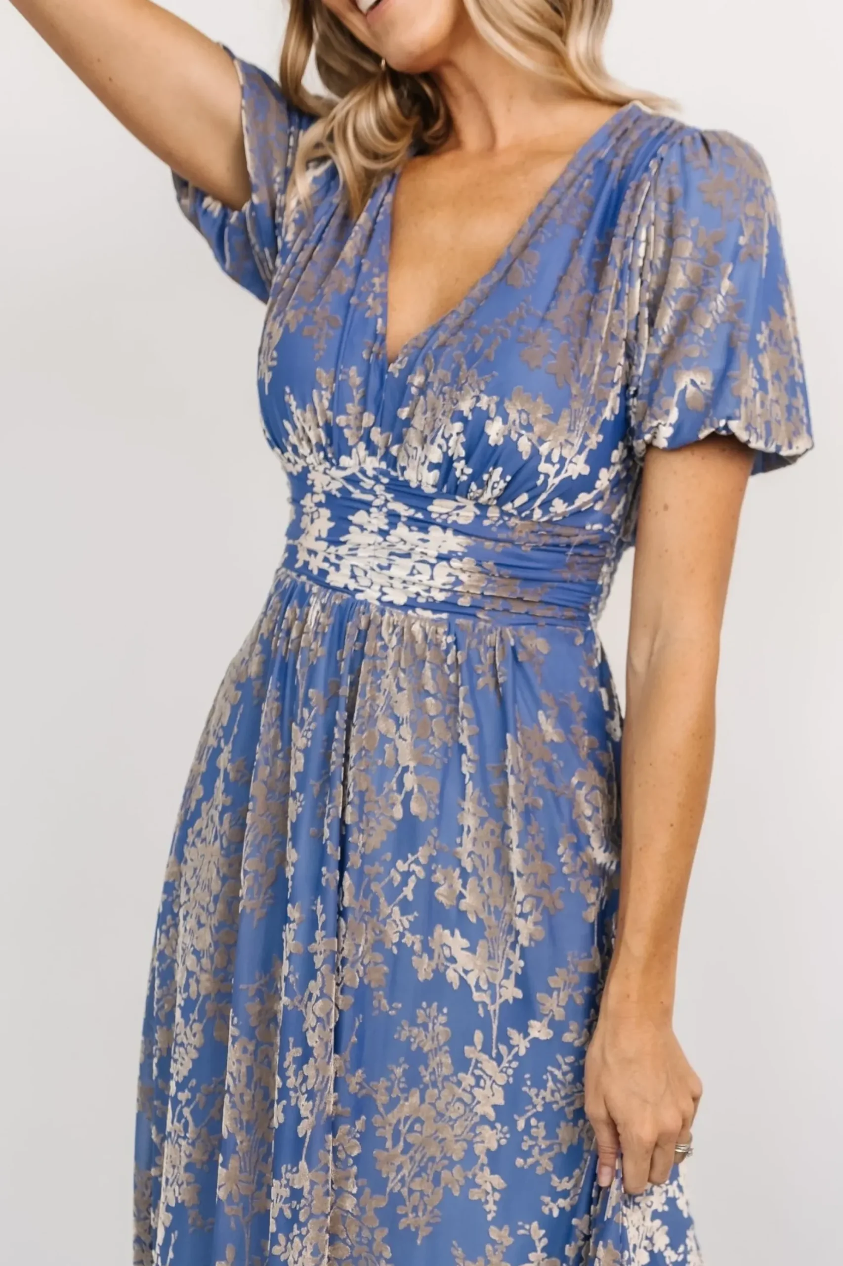 Best Baltic Born Leslie Velvet Maxi Dress | Blue + Silver