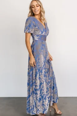 Best Baltic Born Leslie Velvet Maxi Dress | Blue + Silver