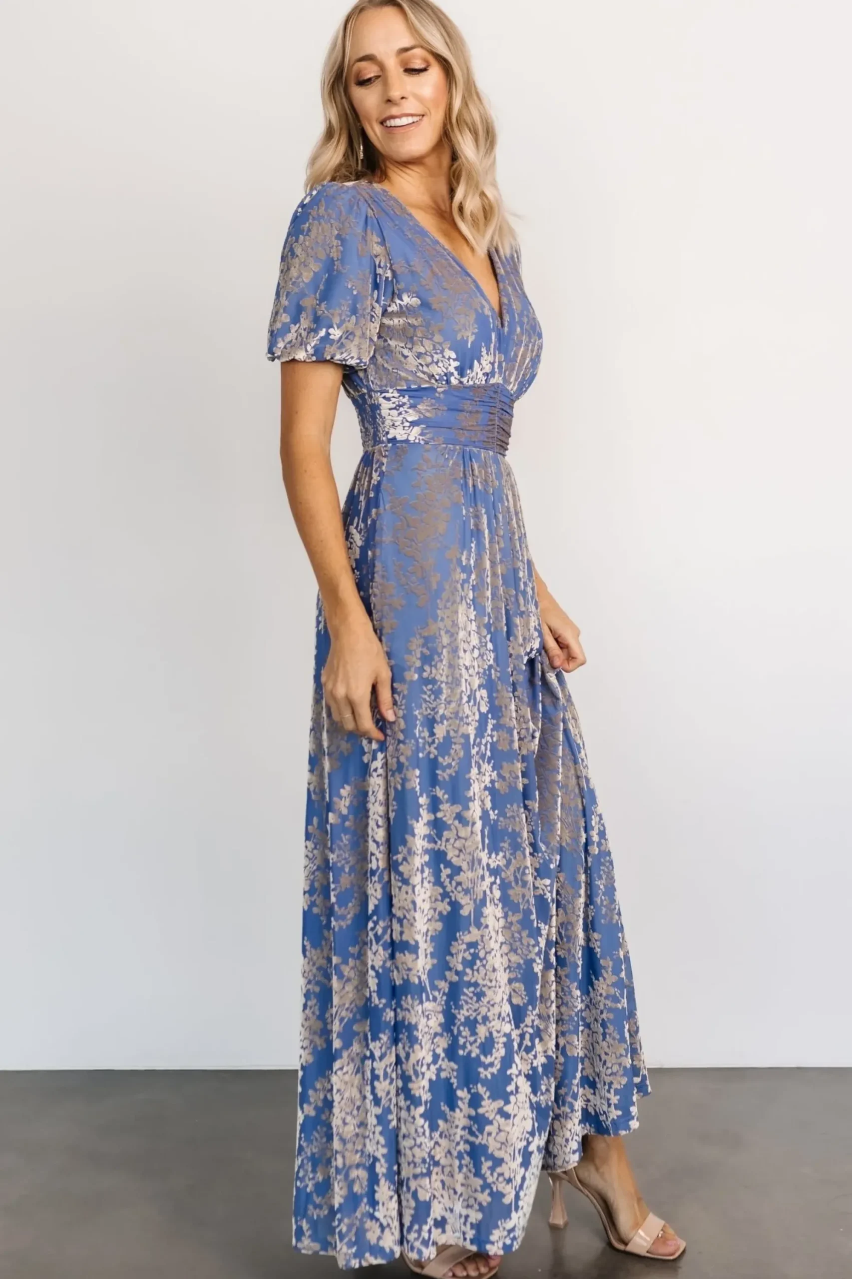 Best Baltic Born Leslie Velvet Maxi Dress | Blue + Silver