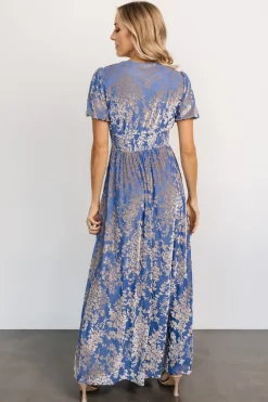 Best Baltic Born Leslie Velvet Maxi Dress | Blue + Silver
