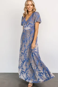 Best Baltic Born Leslie Velvet Maxi Dress | Blue + Silver