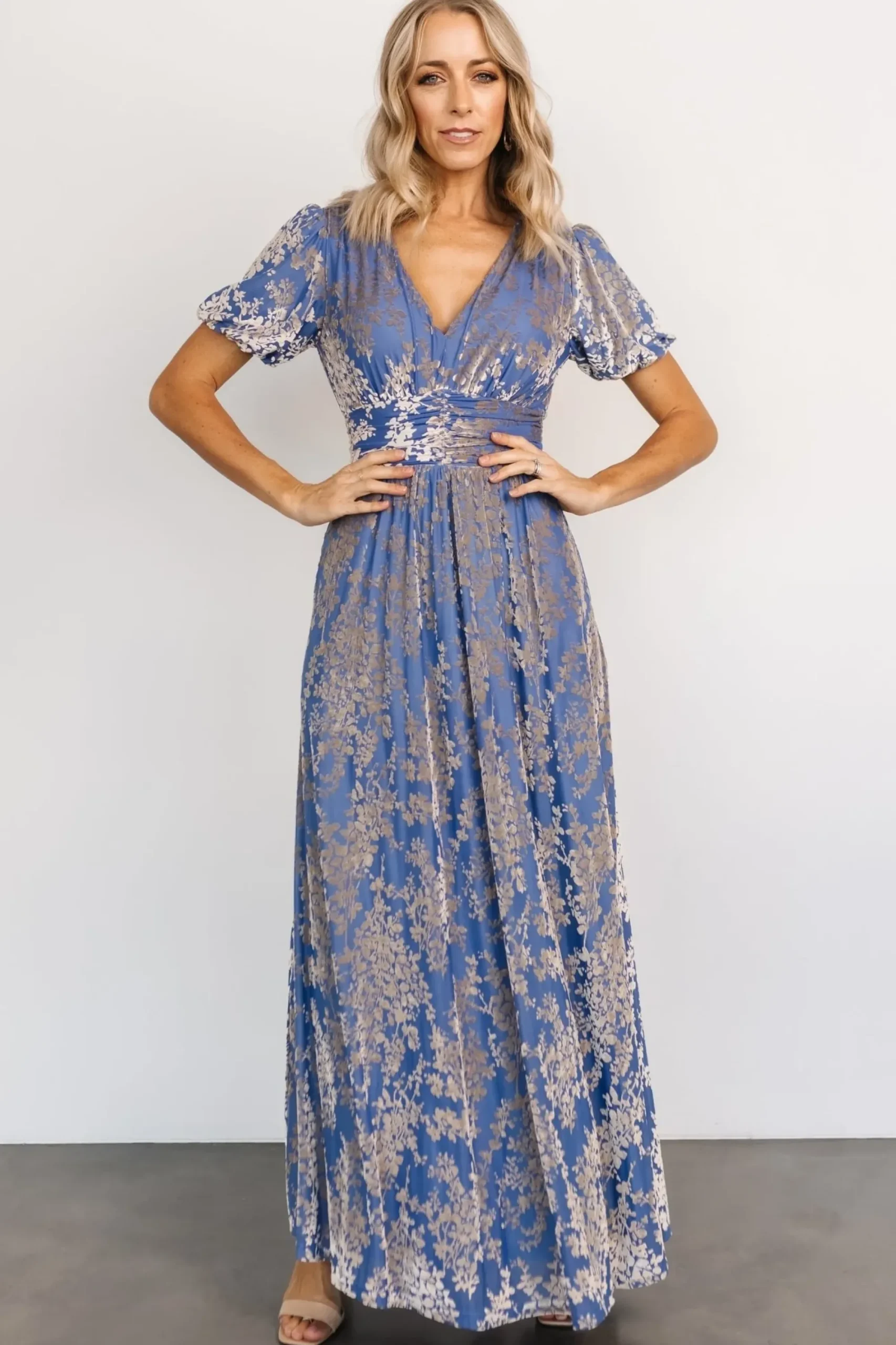 Best Baltic Born Leslie Velvet Maxi Dress | Blue + Silver