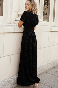 New Baltic Born Leslie Velvet Maxi Dress | Black