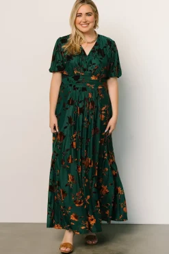 Online Baltic Born Leslie Velvet Maxi Dress | Bronze + Jade