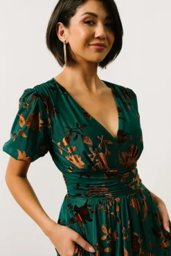 Online Baltic Born Leslie Velvet Maxi Dress | Bronze + Jade