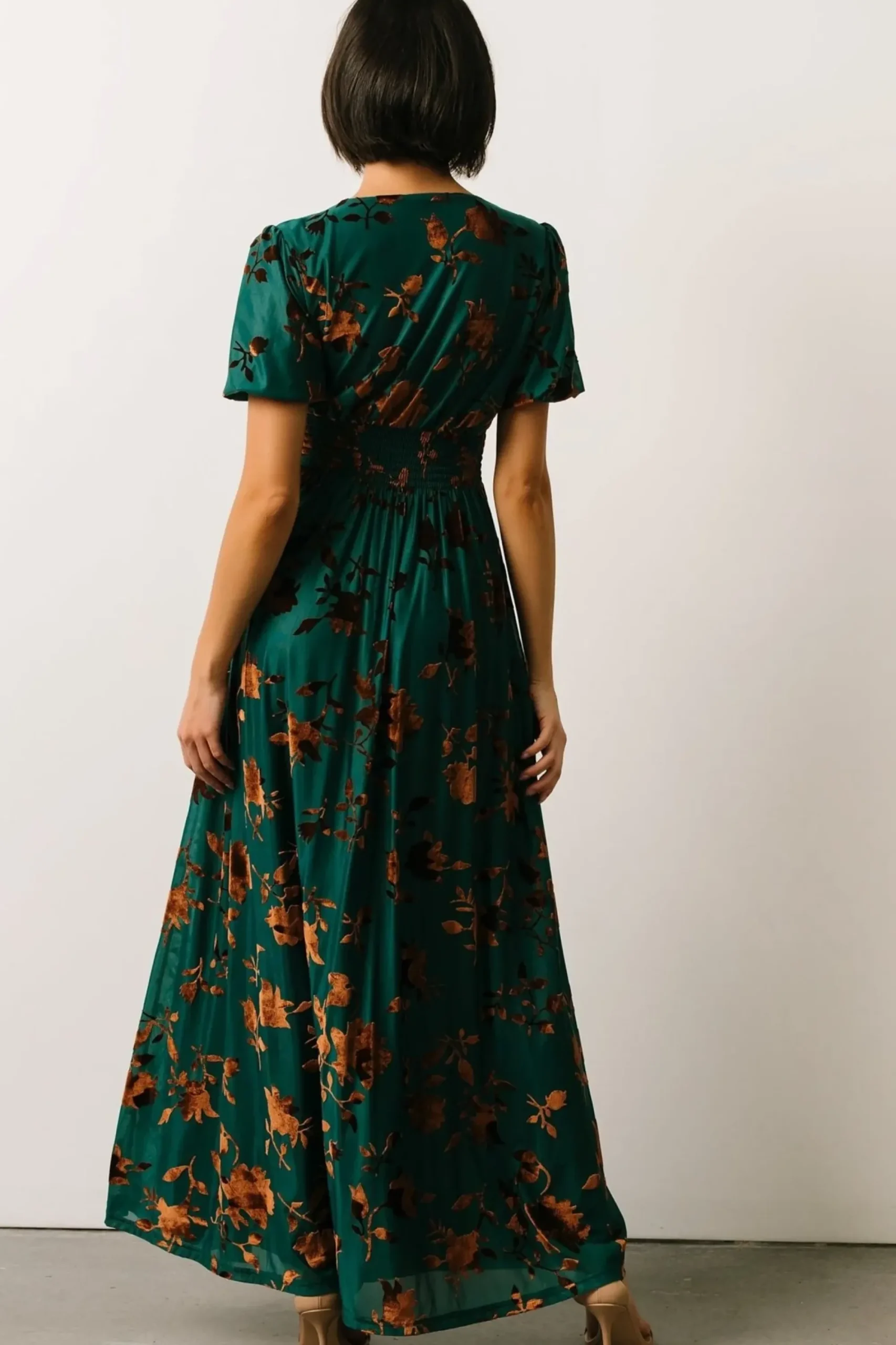 Online Baltic Born Leslie Velvet Maxi Dress | Bronze + Jade