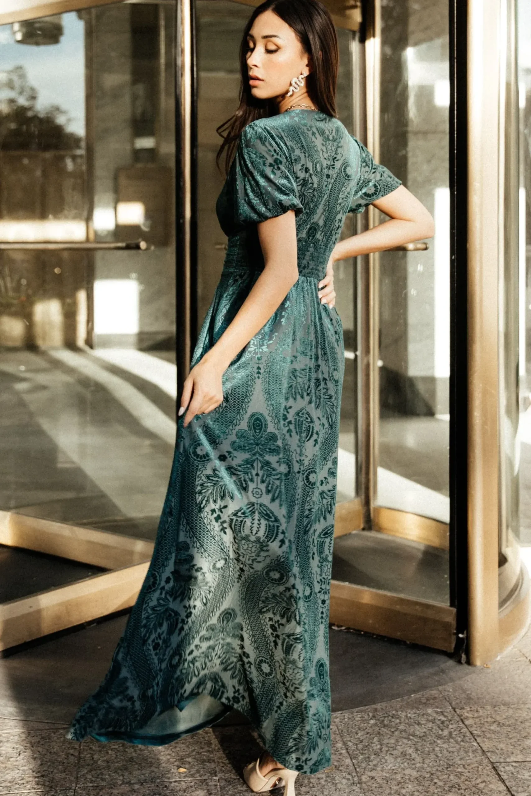 Fashion Baltic Born Leslie Velvet Maxi Dress | Emerald