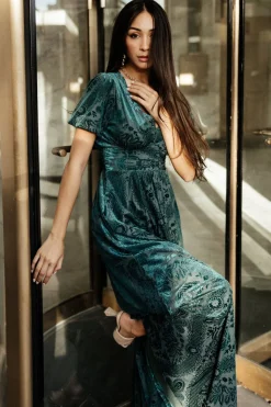 Fashion Baltic Born Leslie Velvet Maxi Dress | Emerald