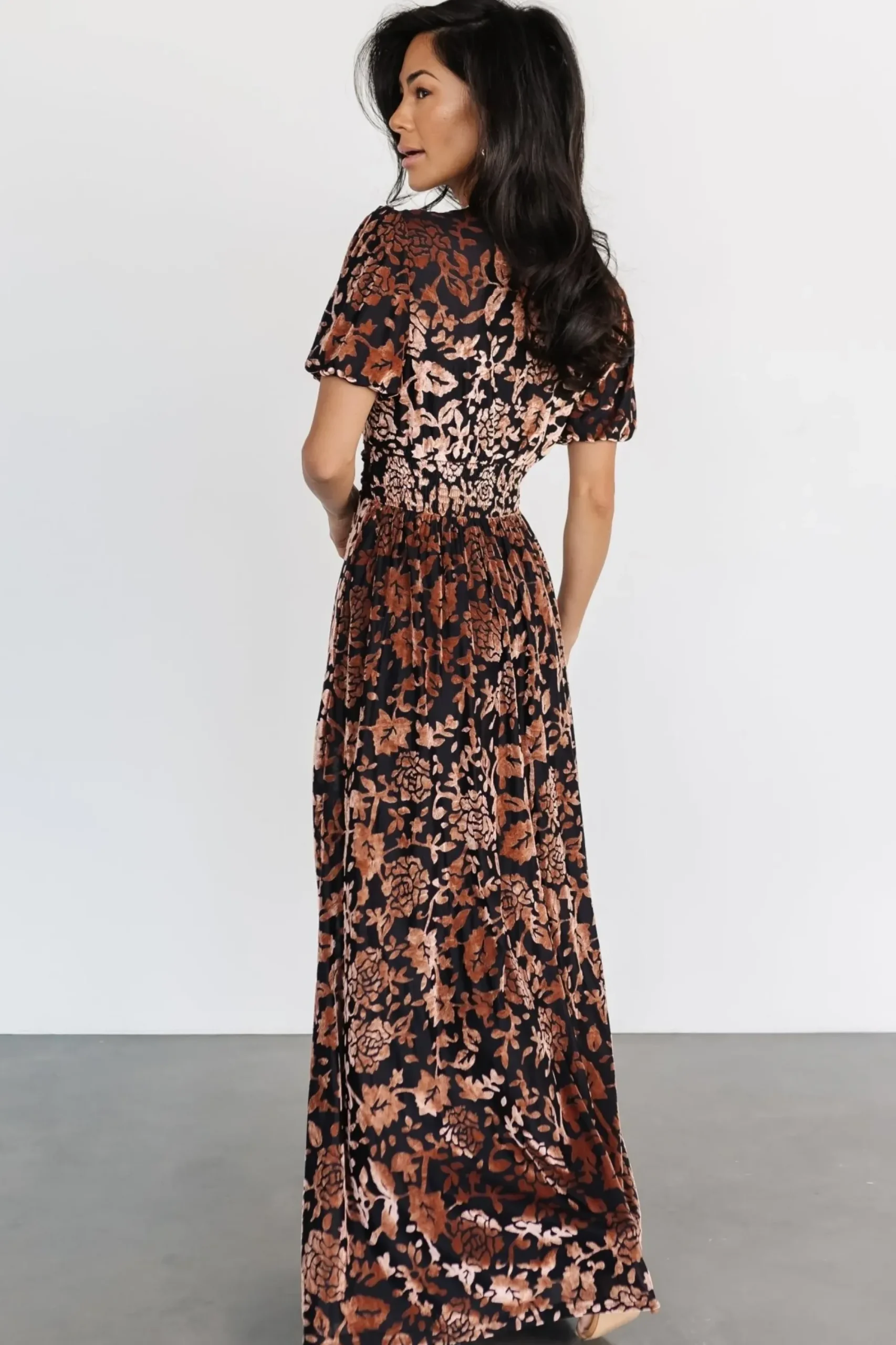 Fashion Baltic Born Leslie Velvet Maxi Dress | Black + Bronze