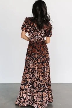 Fashion Baltic Born Leslie Velvet Maxi Dress | Black + Bronze