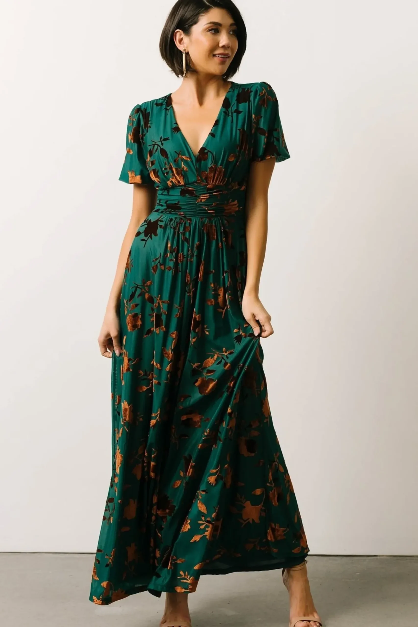 Fashion Baltic Born Leslie Velvet Maxi Dress | Black + Bronze