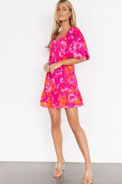 Outlet Baltic Born Levy Sweetheart Mini Dress | Fuchsia Multi