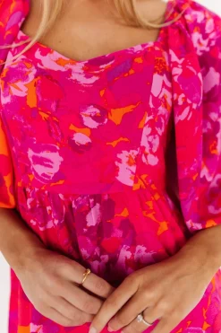 Outlet Baltic Born Levy Sweetheart Mini Dress | Fuchsia Multi