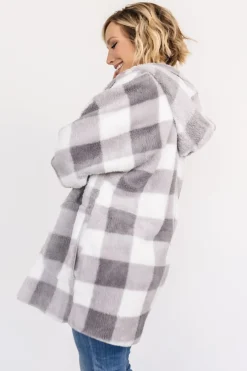 Hot Baltic Born Lincoln Teddy Cardigan | Gray + White