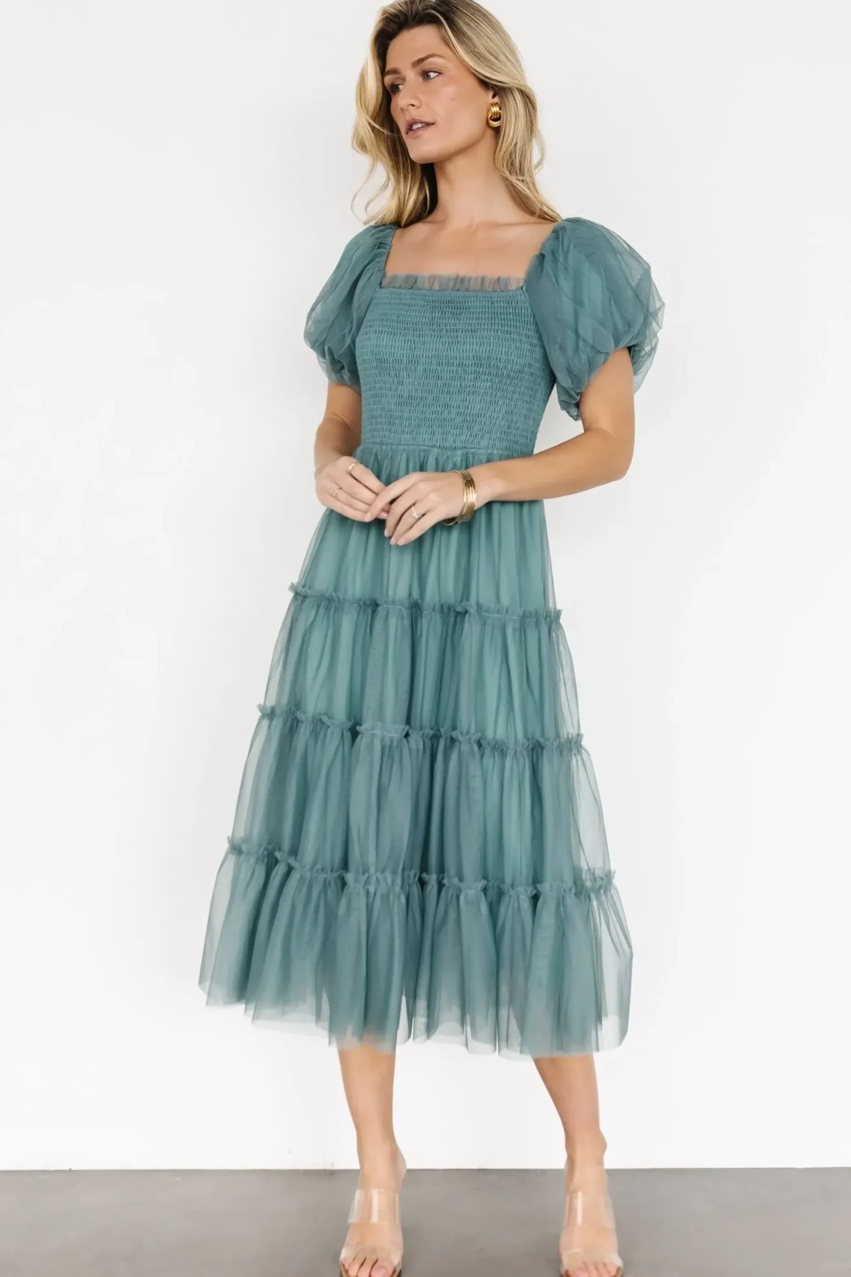 Fashion Baltic Born Liv Tulle Midi Dress | Eucalyptus