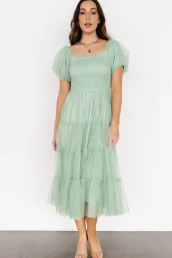 Discount Baltic Born Liv Tulle Midi Dress | Light Green