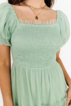 Discount Baltic Born Liv Tulle Midi Dress | Light Green