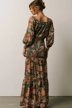 New Baltic Born Lizzie Smocked Maxi Dress | Green Multi