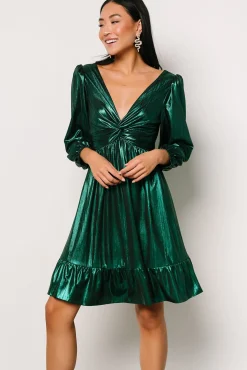 Sale Baltic Born Louvre Metallic Dress | Emerald