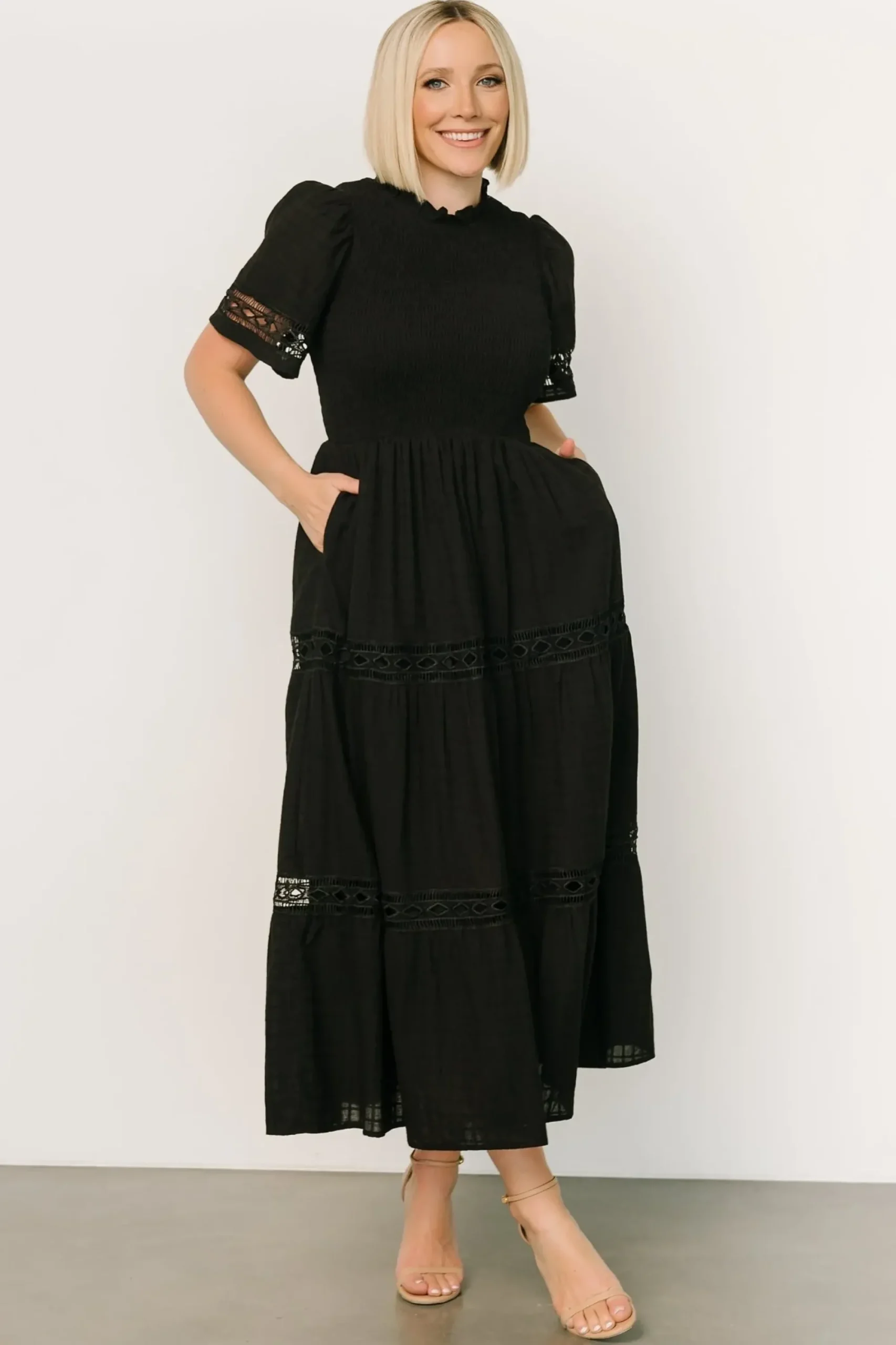 Clearance Baltic Born Loveland Geo Lace Maxi Dress | Black
