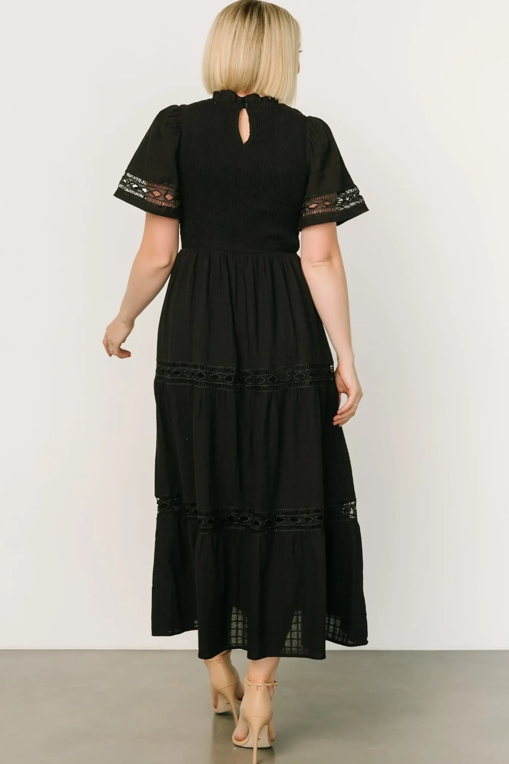 Clearance Baltic Born Loveland Geo Lace Maxi Dress | Black