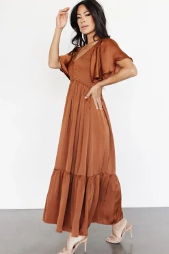 Hot Baltic Born Lovell Smocked Midi Dress | Dark Copper