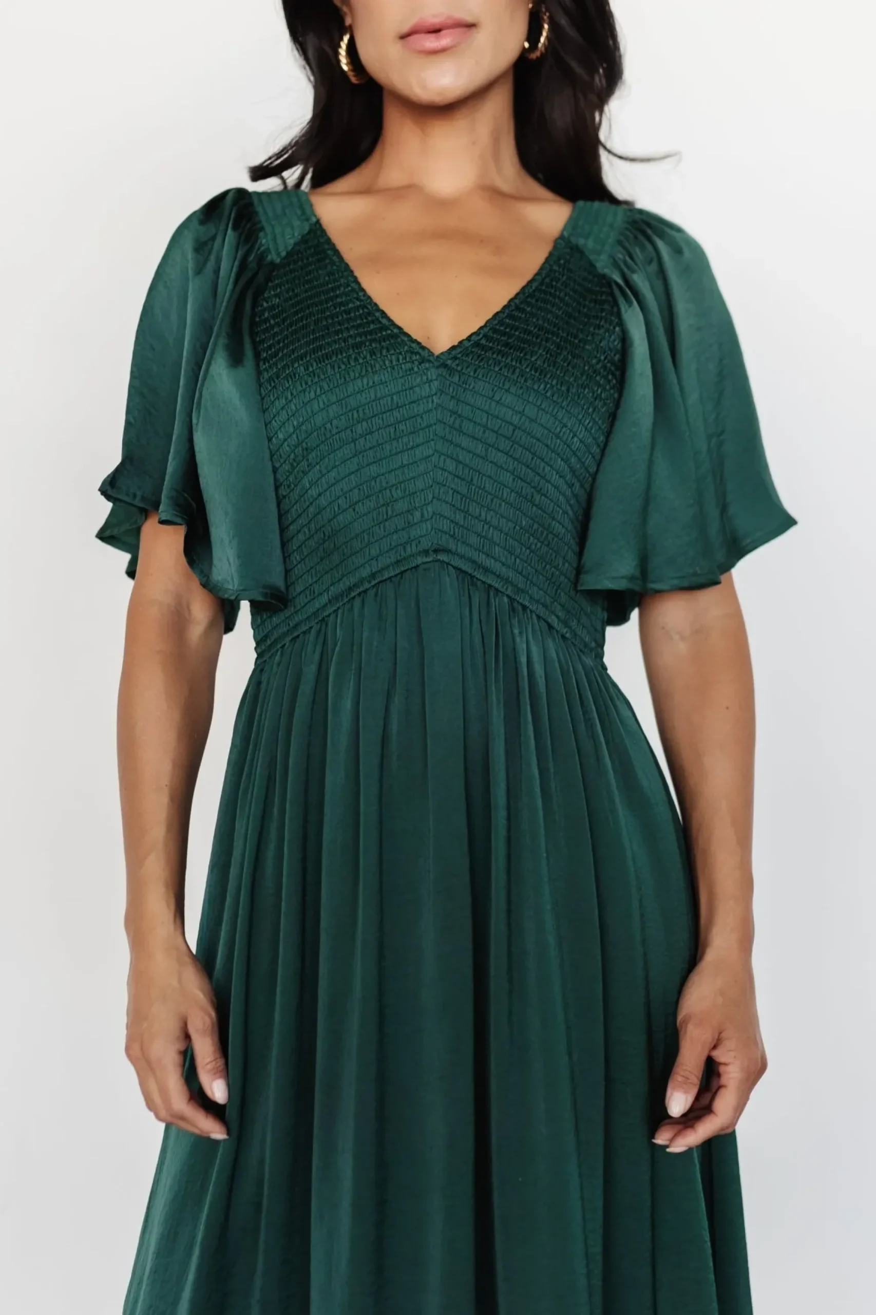Hot Baltic Born Lovell Smocked Midi Dress | Emerald