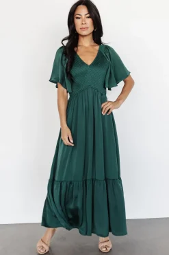 Hot Baltic Born Lovell Smocked Midi Dress | Emerald