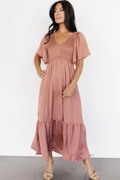 Best Baltic Born Lovell Smocked Midi Dress | Dark Mauve