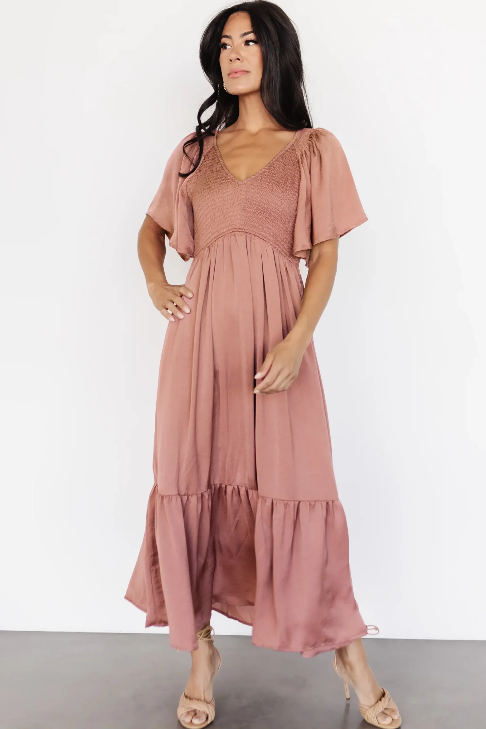 Best Baltic Born Lovell Smocked Midi Dress | Dark Mauve