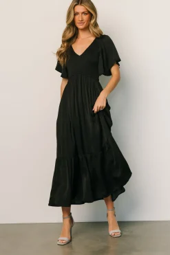 Fashion Baltic Born Lovell Smocked Midi Dress | Black