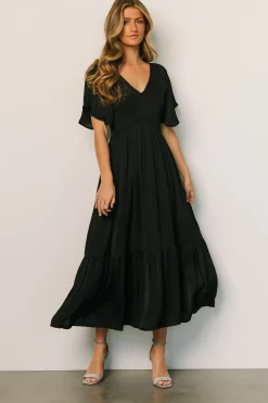 Fashion Baltic Born Lovell Smocked Midi Dress | Black