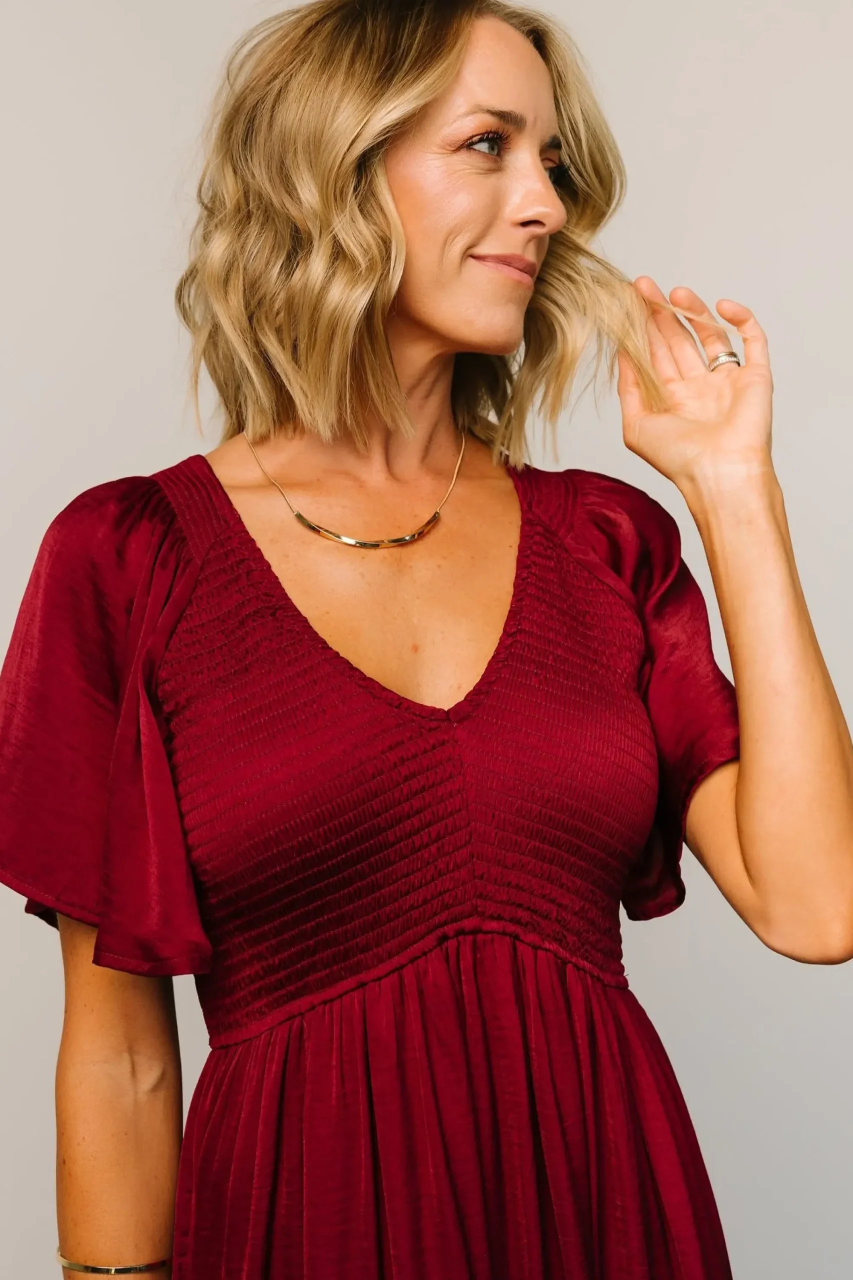 Outlet Baltic Born Lovell Smocked Midi Dress | Wine