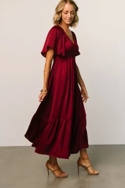 Outlet Baltic Born Lovell Smocked Midi Dress | Wine