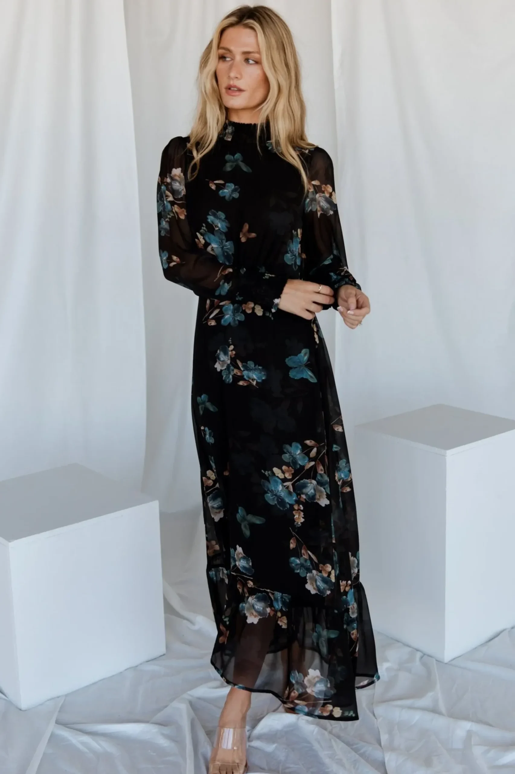 Hot Baltic Born Luciana Maxi Dress | Black + Blue