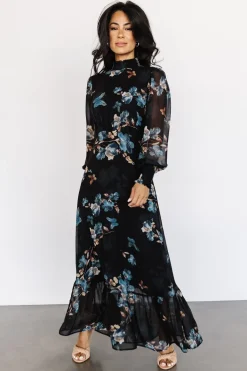 Hot Baltic Born Luciana Maxi Dress | Black + Blue